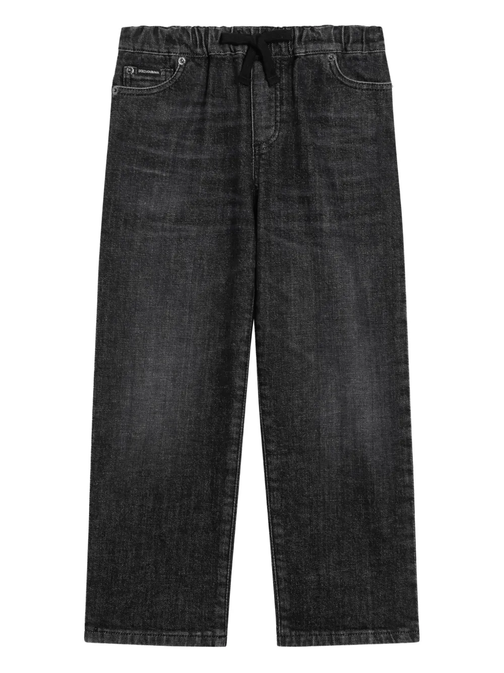 Dolce & Gabbana Kids Jeans met geborduurd logo Zwart
