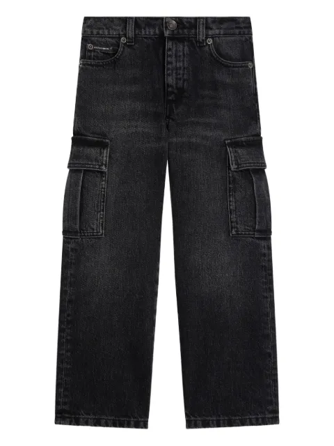 Dolce & Gabbana Kids logo-plaque cargo jeans