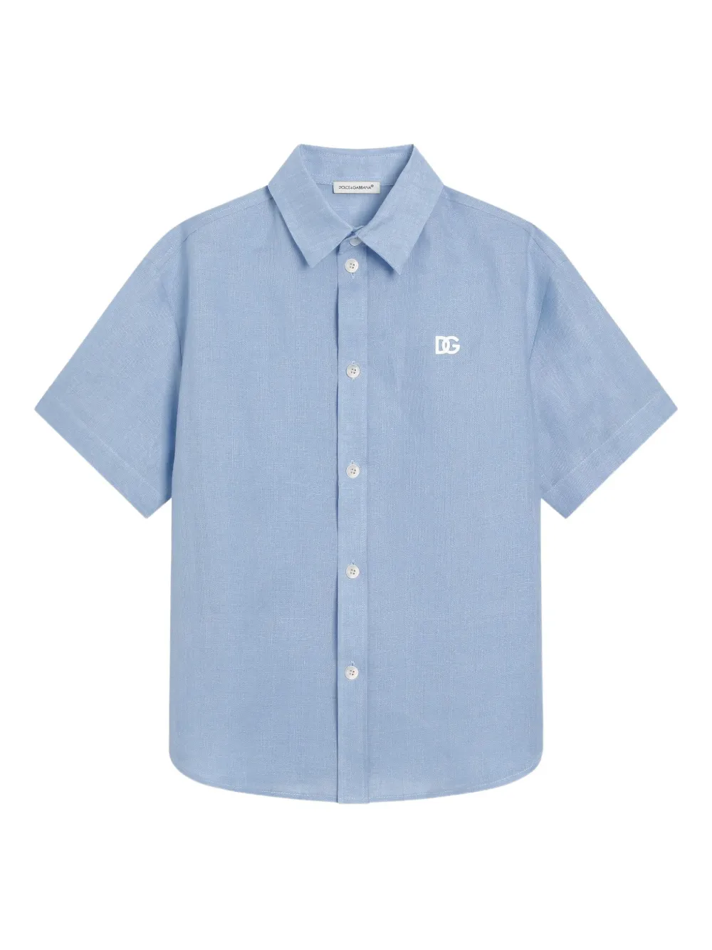 Dolce & Gabbana Kids Linnen shirt Blauw