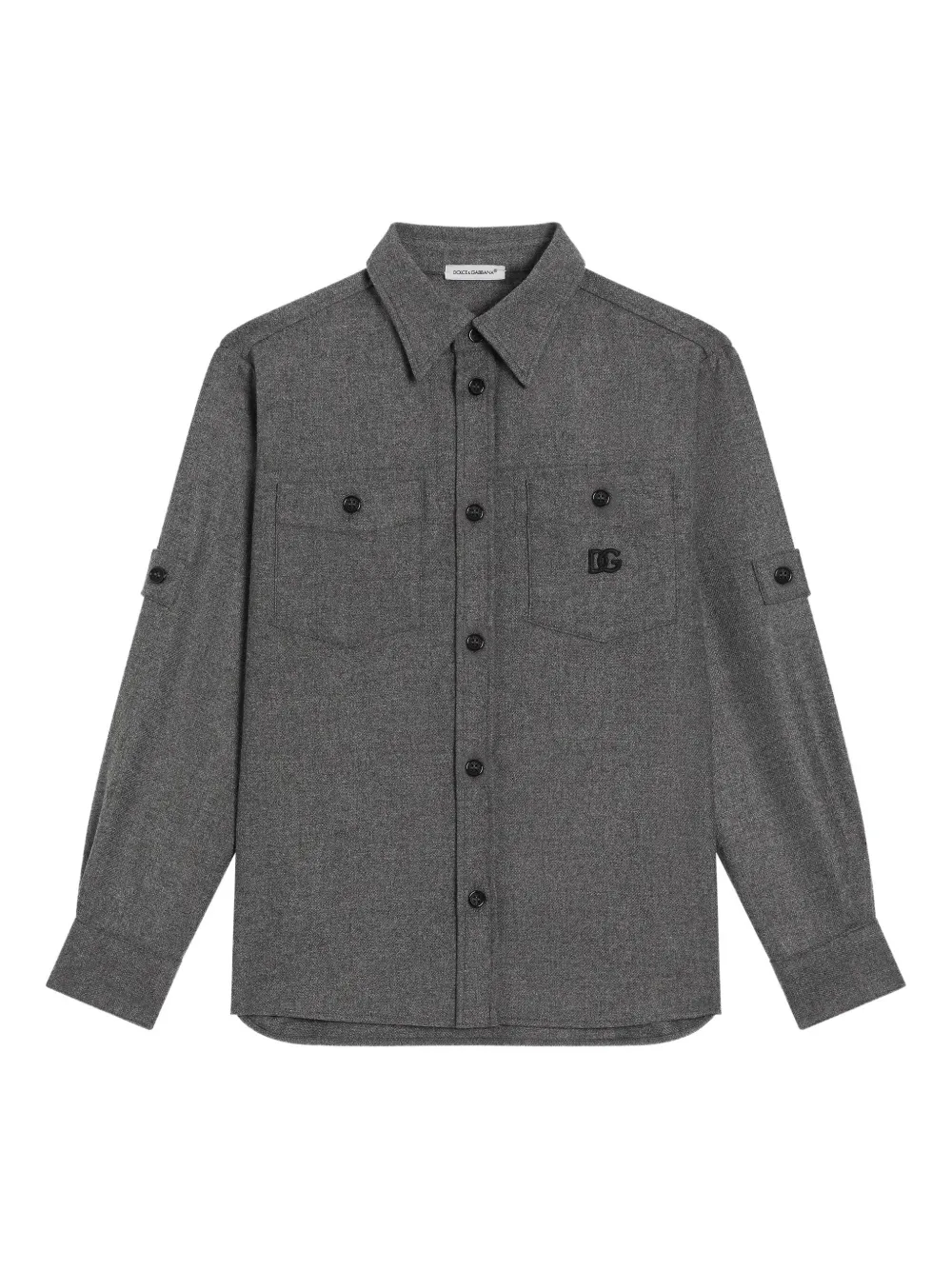 Dolce & Gabbana Kids Shirt met dubbele zak en logo Grijs