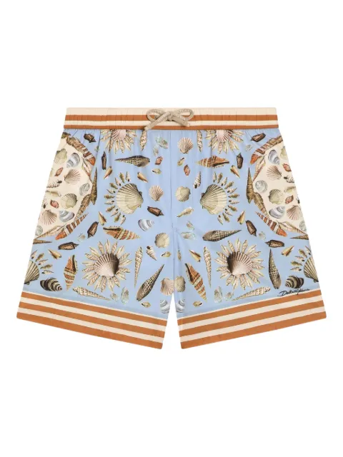 Dolce & Gabbana Kids shorts de playa con conchas de mar estampadas