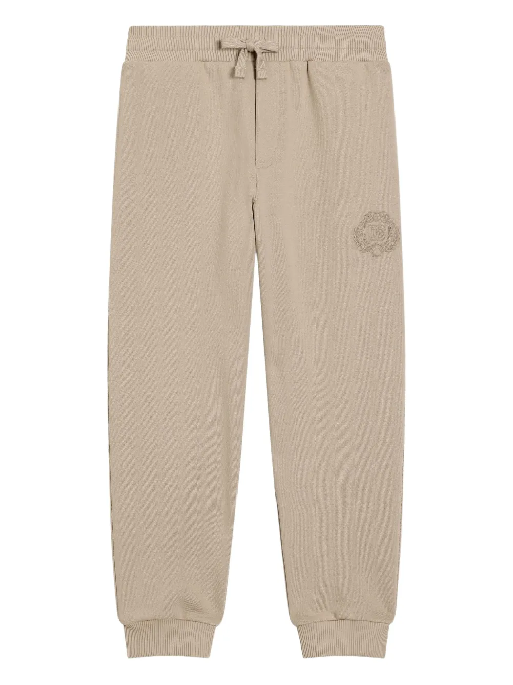 Dolce & Gabbana Kids Trainingsbroek met geborduurd logo Beige