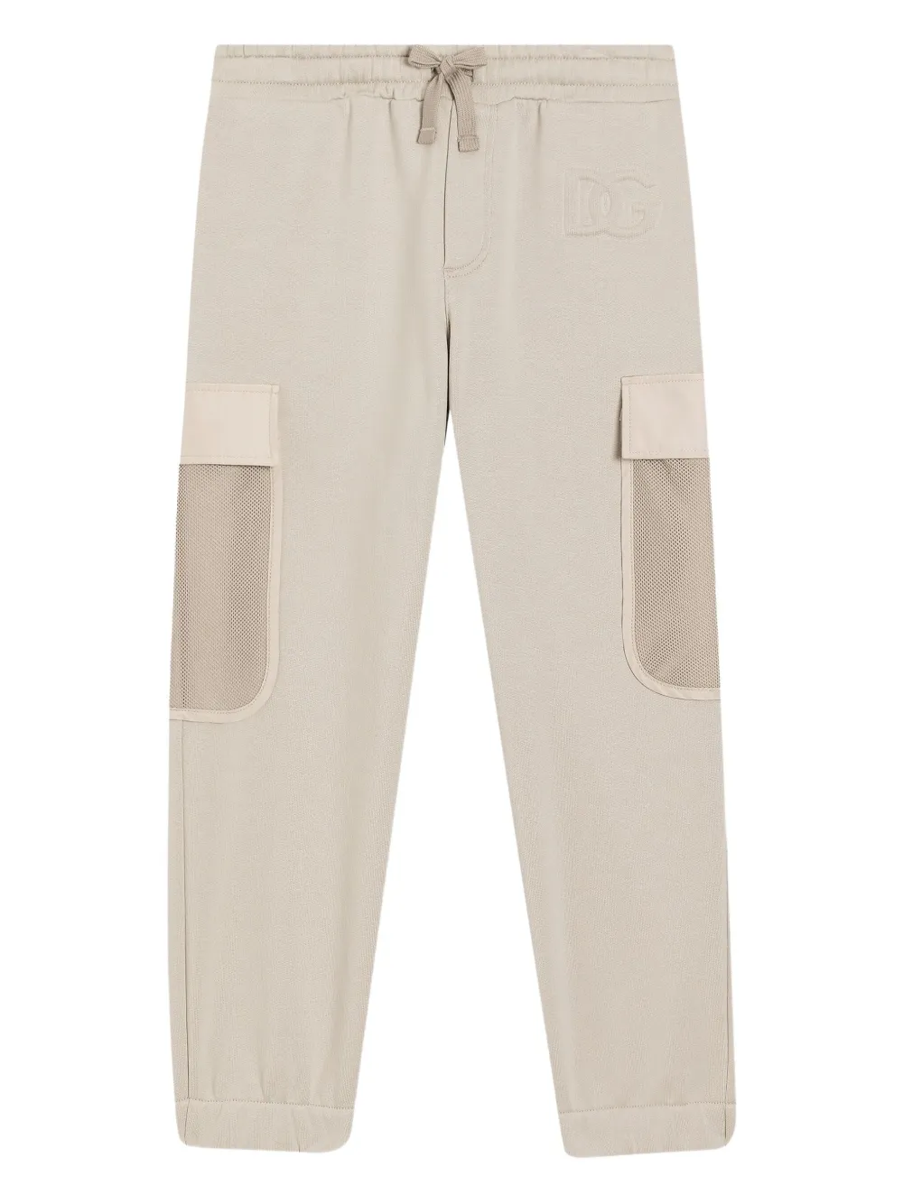 Dolce & Gabbana Kids Broek met mesh zak en trekkoord Beige