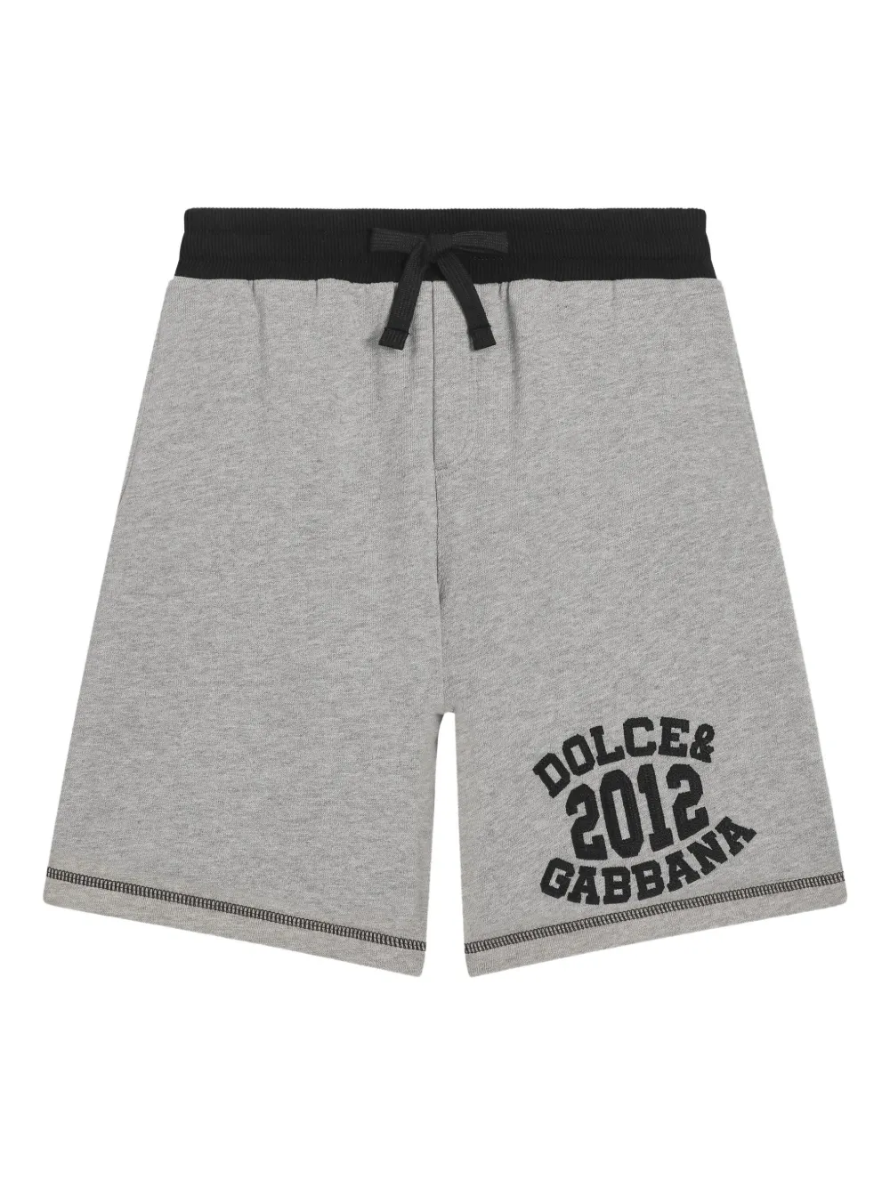 Dolce & Gabbana Kids drawstring-waist logo-print shorts Grijs