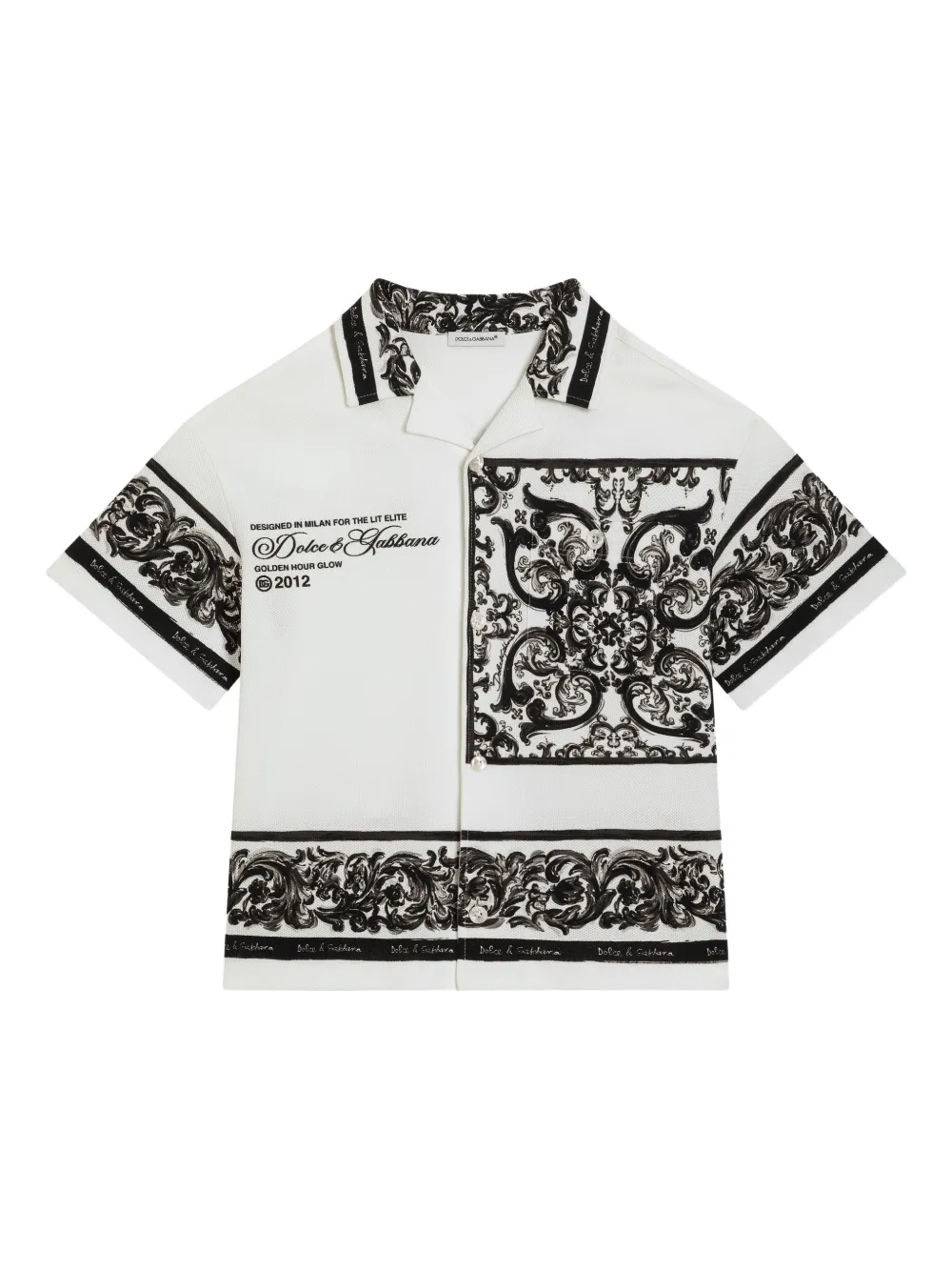 Dolce & Gabbana Kids Shirt met bandanaprint Wit