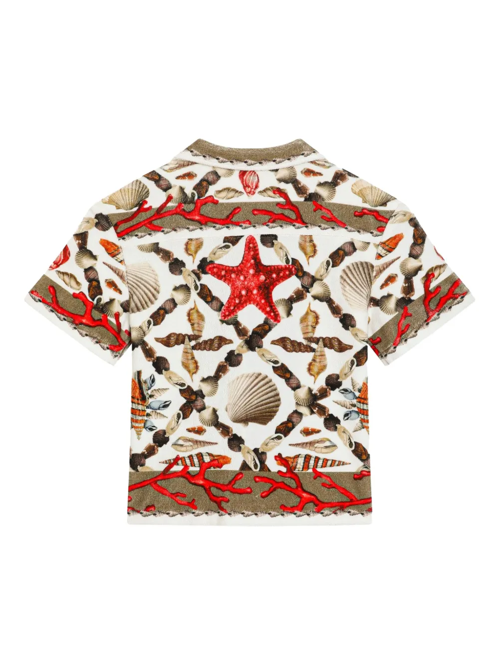 Dolce & Gabbana Kids Shirt met zeesterprint en korte mouwen Beige