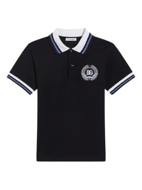 Dolce & Gabbana Kids embroidered-crest polo shirt