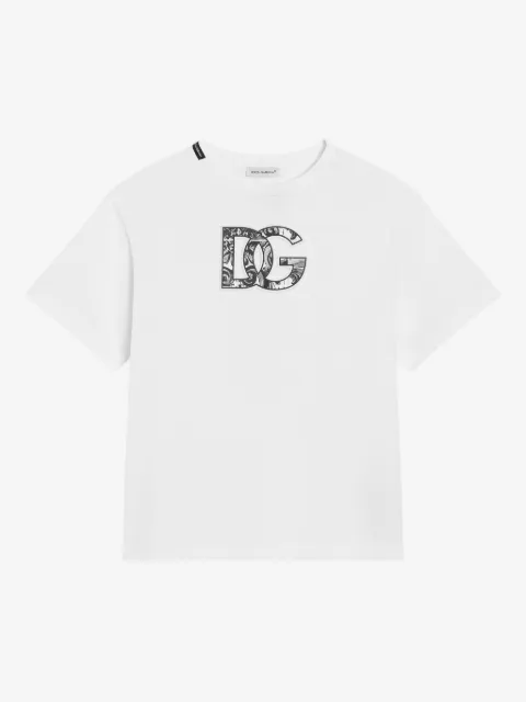 Dolce & Gabbana Kids playera de jersey con logo DG estampado