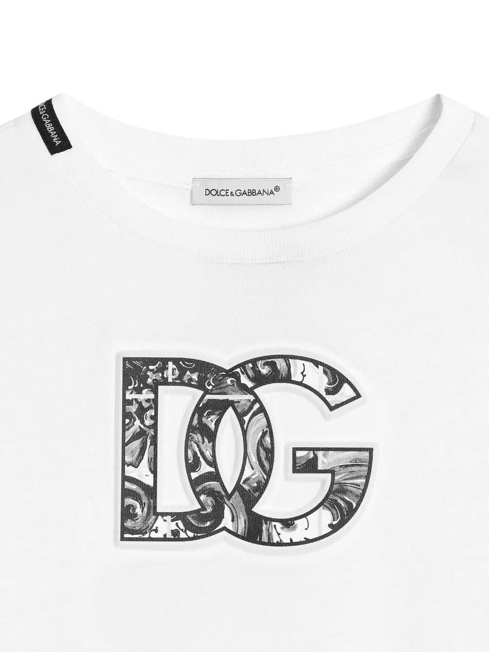 Dolce & Gabbana Kids Jersey T-shirt met DG-logoprint Wit