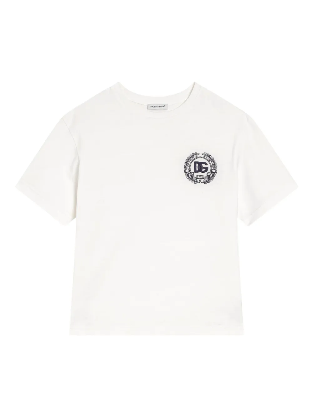 Dolce & Gabbana Kids' Logo-embroidered T-shirt In White