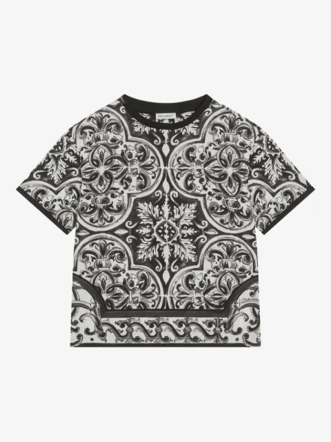 Dolce & Gabbana Kids playera con estampado Mayólica