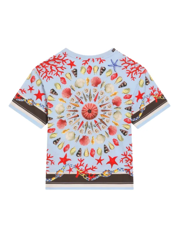 Dolce & Gabbana Kids シェルプリント Tシャツ | ブルー | FARFETCH JP