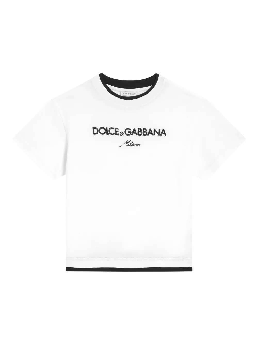 Dolce & Gabbana Kids T-shirt met geborduurd logo Wit