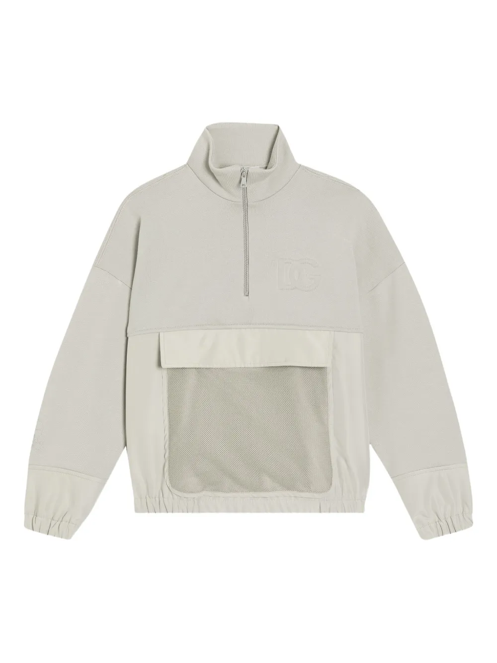 Dolce & Gabbana Kids Sweater met halve rits en vlakken Beige