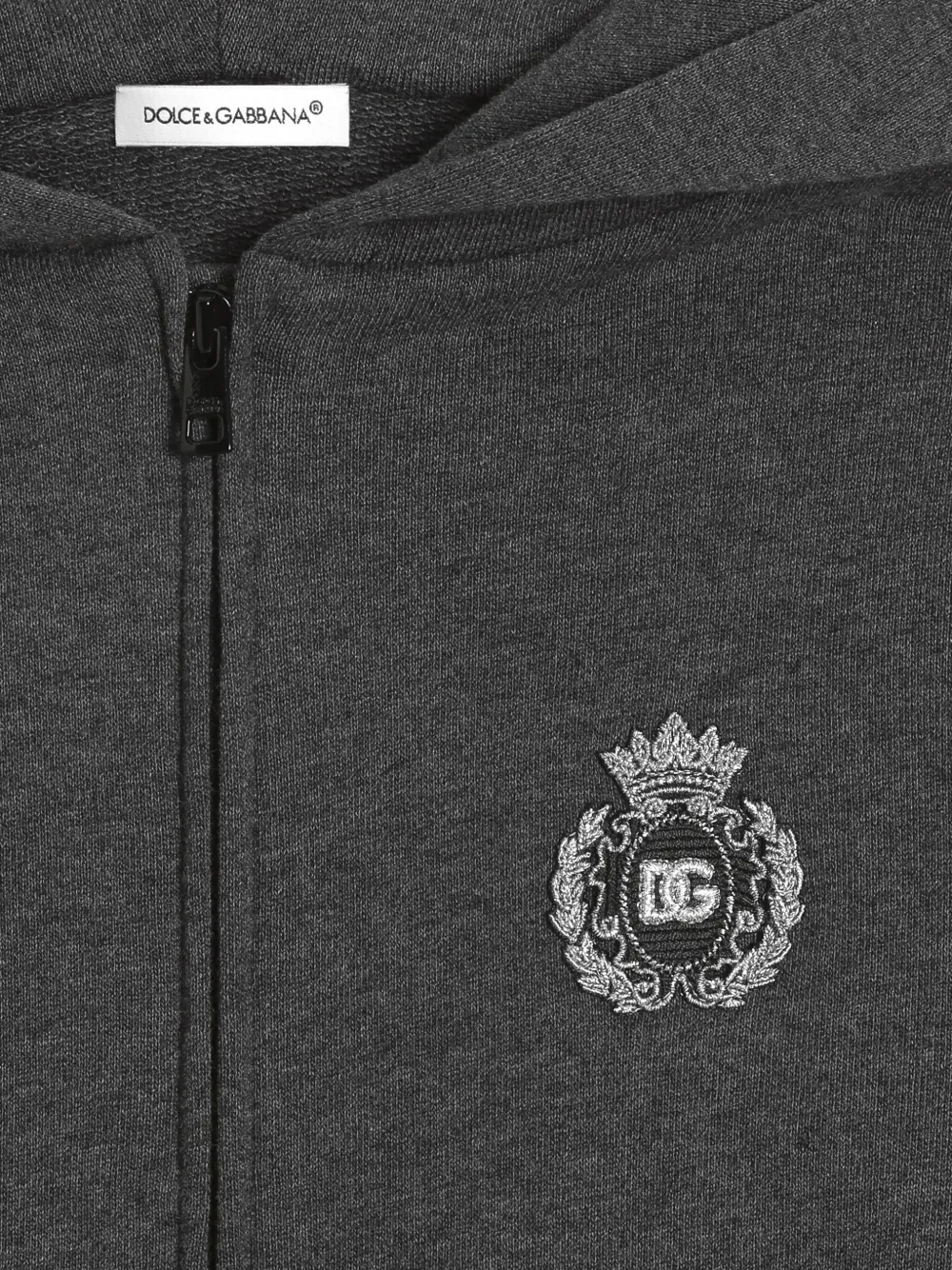 Dolce & Gabbana Kids Hoodie met rits Grijs