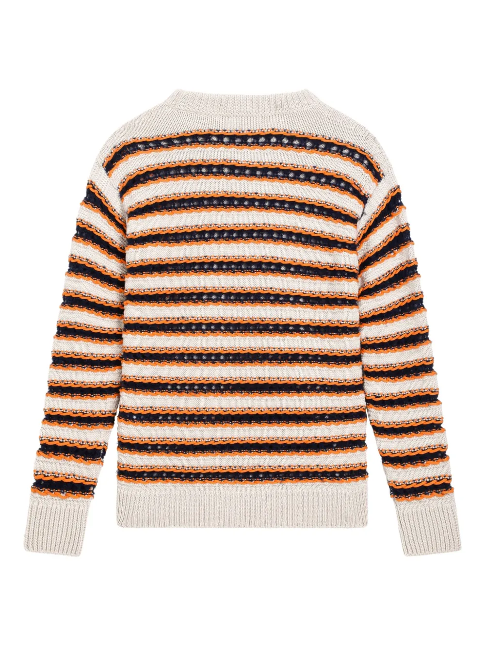 Dolce & Gabbana Kids Gestreepte opengebreide trui Beige
