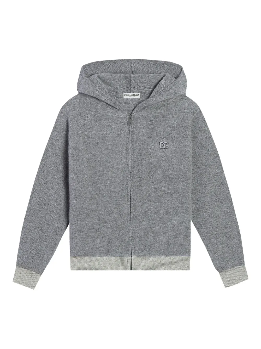Dolce & Gabbana Kids Wollen hoodie met rits Grijs