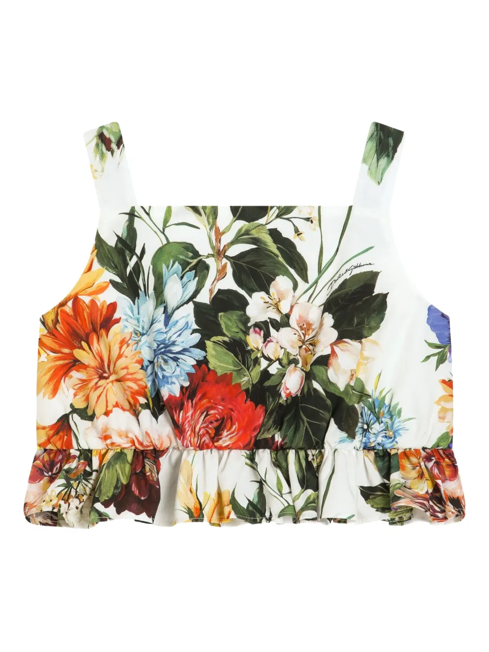 Dolce & Gabbana Kids' Floral-print Cotton Top