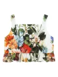 Dolce & Gabbana Kids floral-print cotton top - White