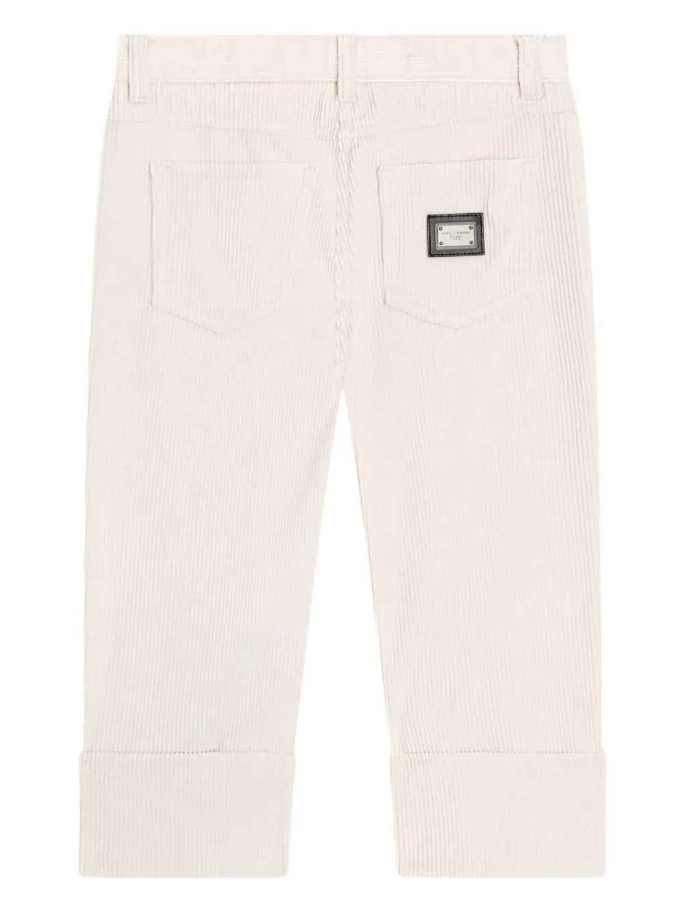 Dolce & Gabbana Kids Ribfluwelen broek Beige