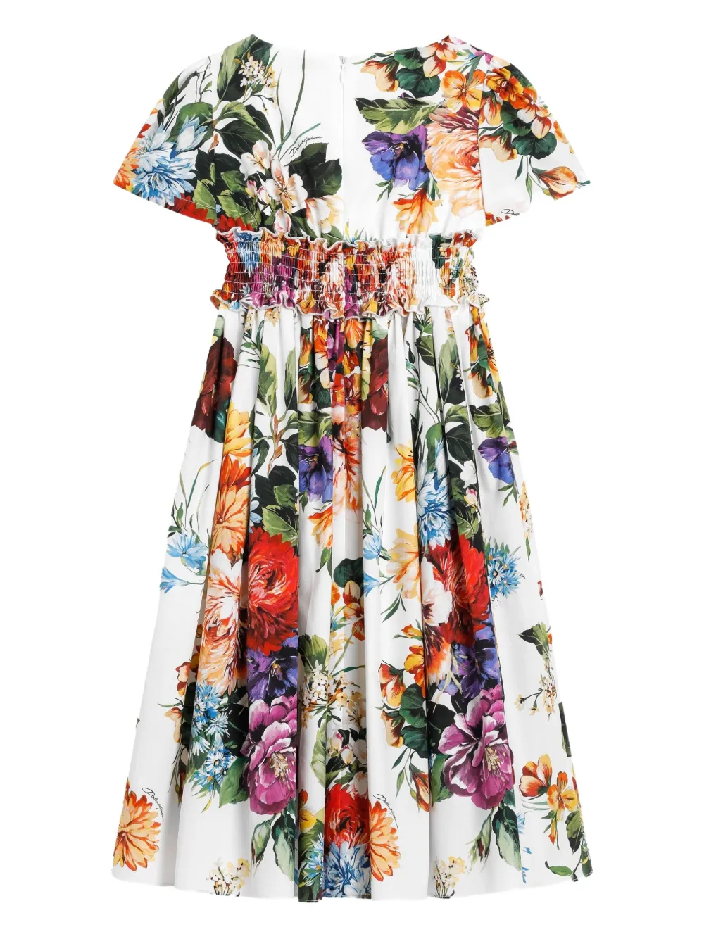 Dolce & Gabbana Kids Jurk met bloemenprint Wit