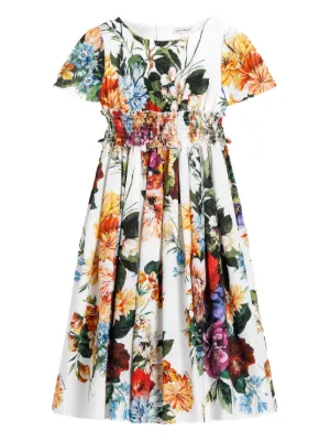 Dolce & Gabbana Kids マジョリカ シルクワンピース | イエロー