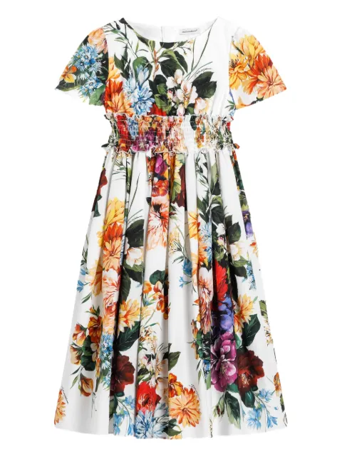 Dolce & Gabbana Kids floral-print short-sleeved dress