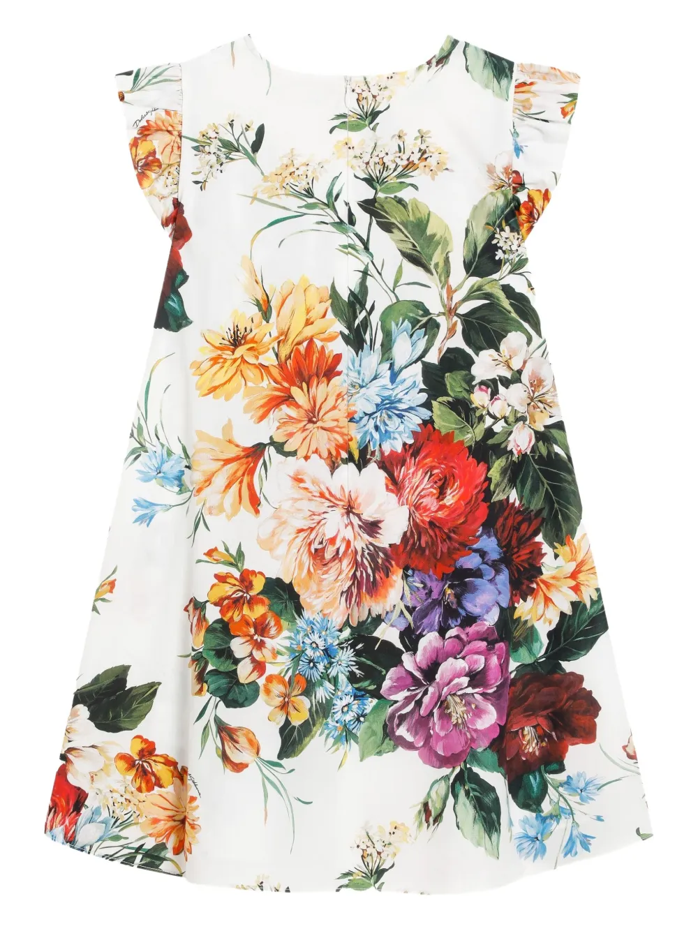 Dolce & Gabbana Kids Jurk met bloemenprint Wit