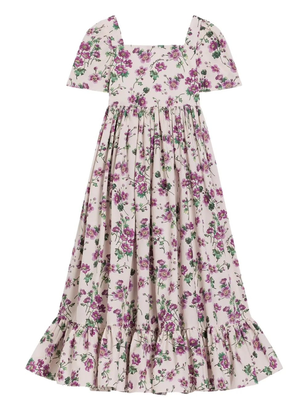 Dolce & Gabbana Kids Jurk met bloemenprint Wit