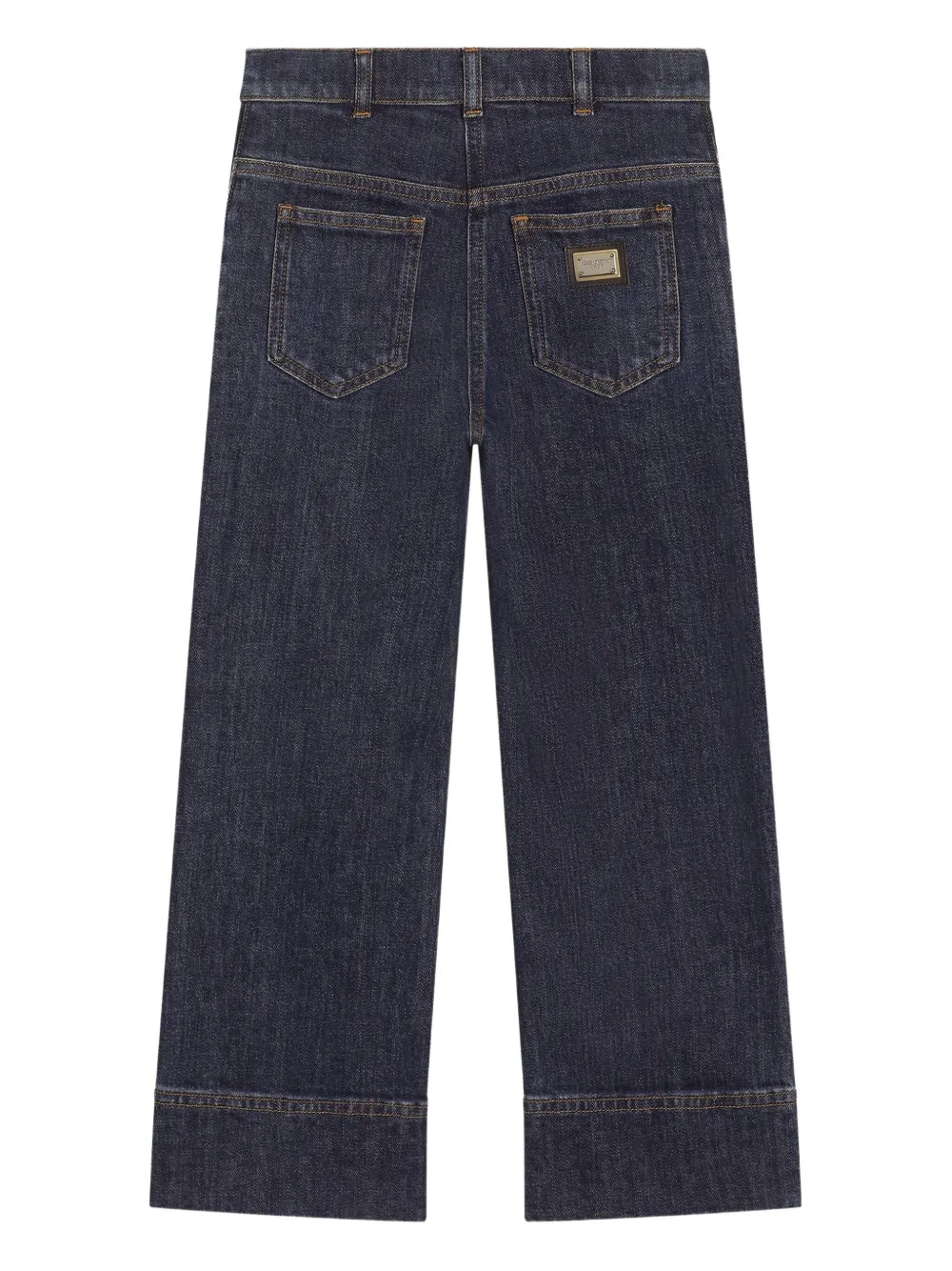 Dolce & Gabbana Kids Katoenen jeans met omgeslagen pijpen Blauw