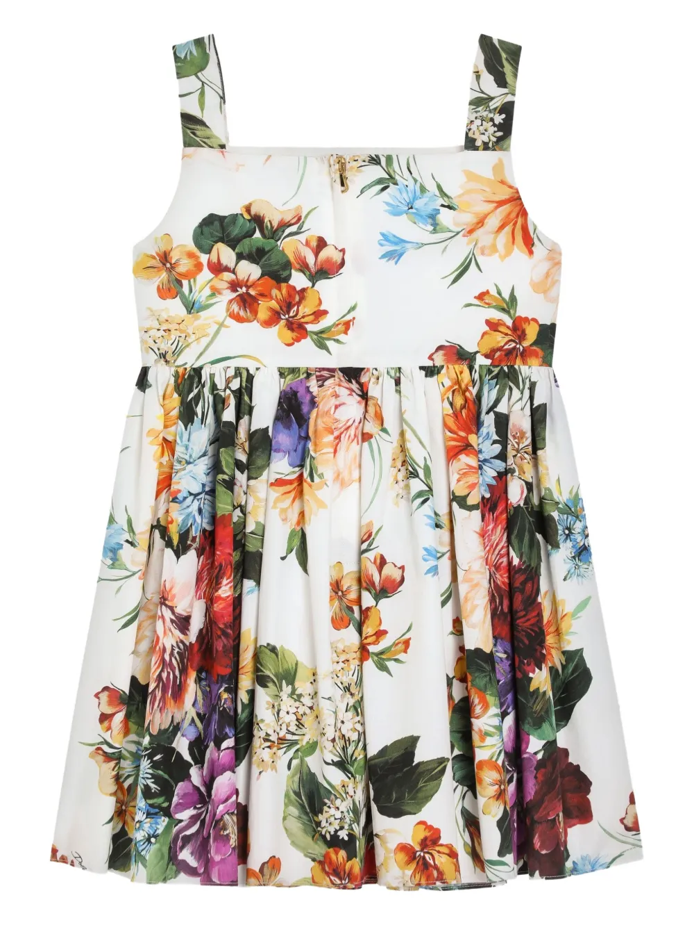 Dolce & Gabbana Kids Jurk met bloemenprint Wit