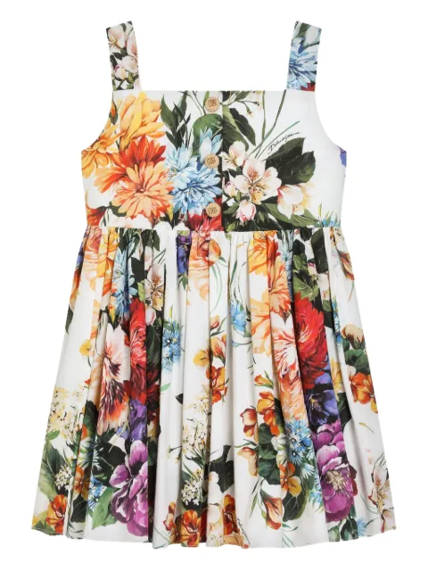 Dolce & Gabbana Kids فستان بوبلين بطبعة زهور