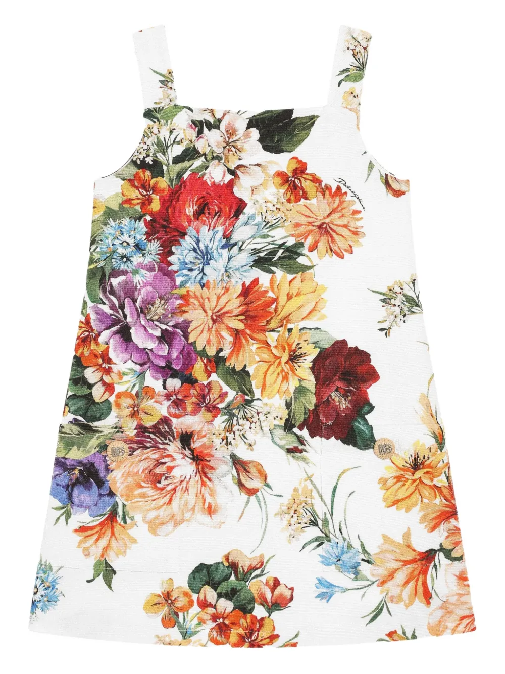Dolce & Gabbana Kids floral-print sleeveless dress | White | Image 1