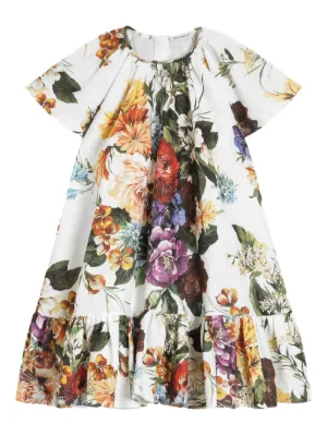 Dolce & Gabbana Kids バタフライプリント ワンピース | ブルー