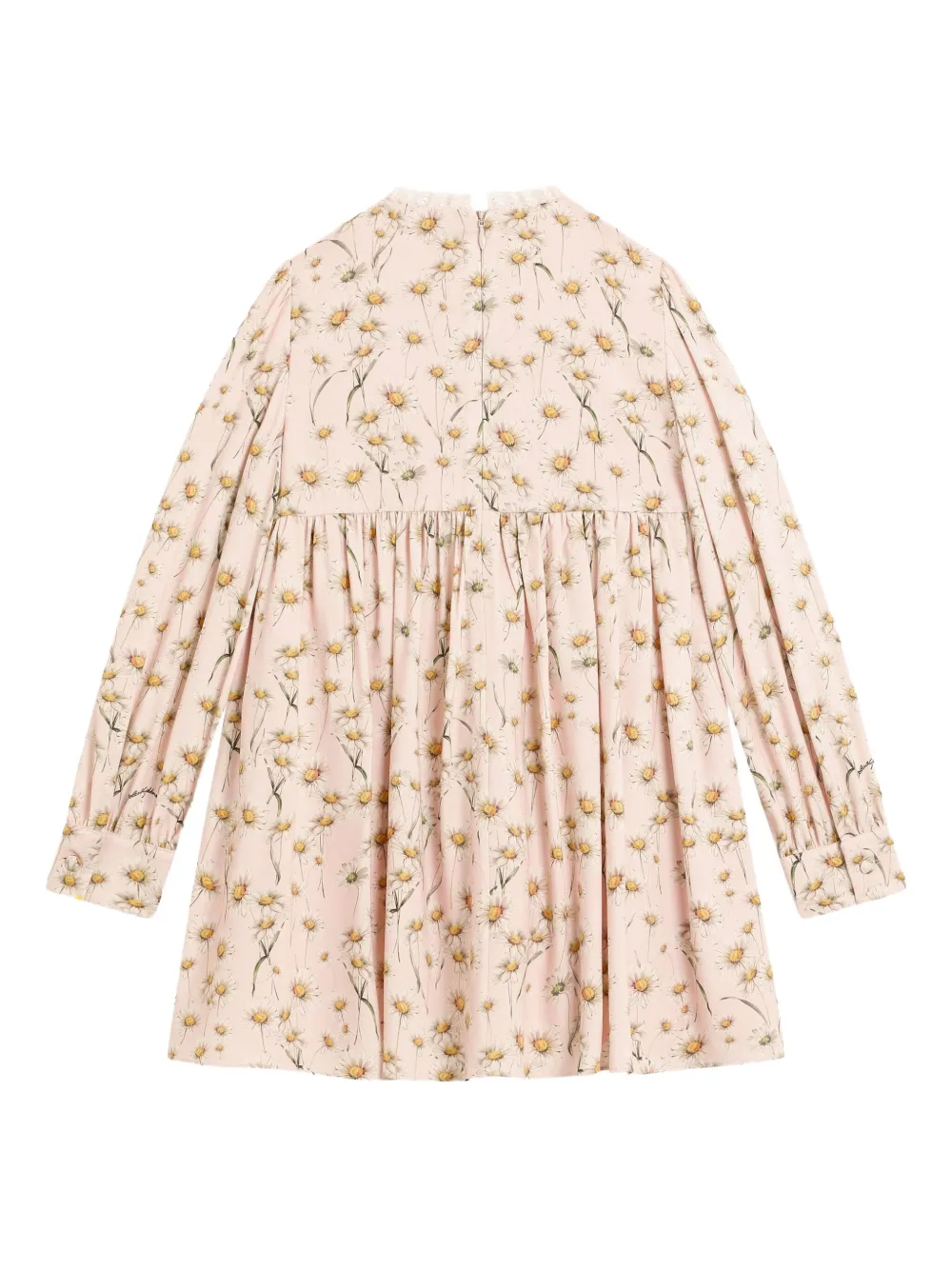 Dolce & Gabbana Kids Jurk met afwerking van kant en madeliefjesprint Beige