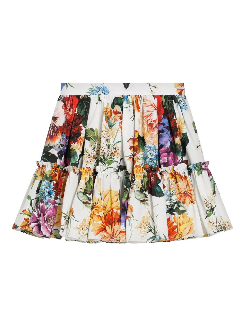 Dolce & Gabbana Kids' Floral-print Cotton Skirt