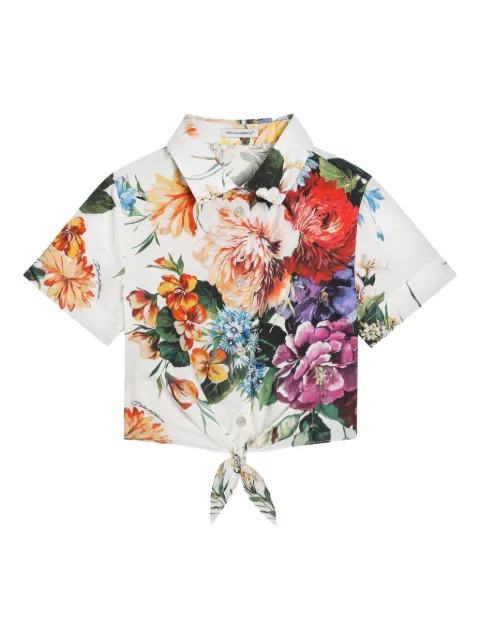 Dolce & Gabbana Kids 플로럴 프린트 코튼 셔츠