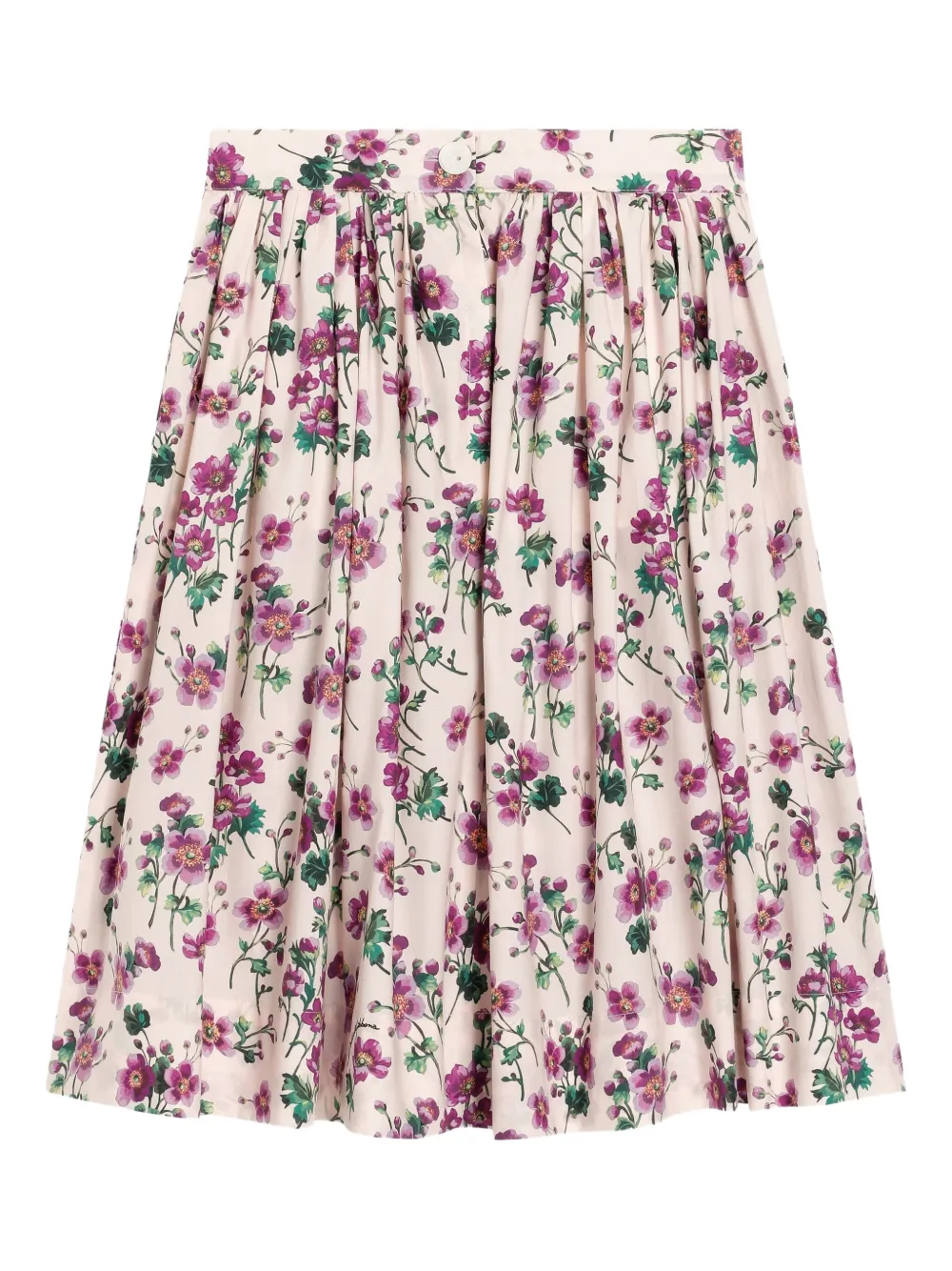 Dolce & Gabbana Kids pleated floral skirt Beige
