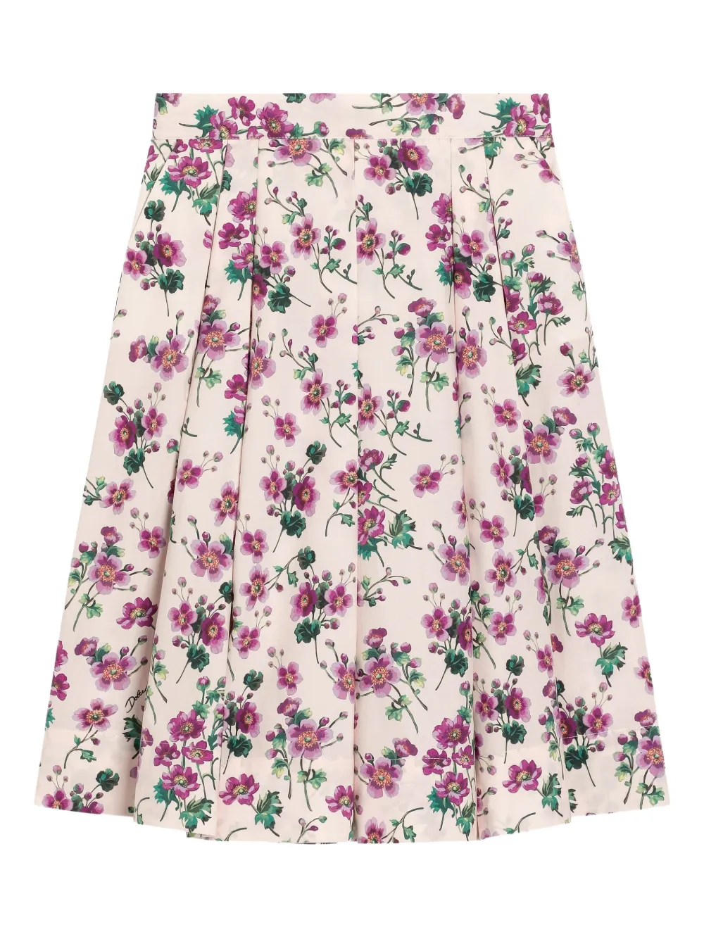 Dolce & Gabbana Kids Plooirok met bloemenprint Beige