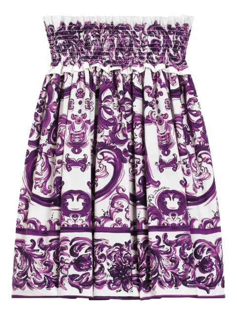 Dolce & Gabbana Kids Majolica-print poplin skirt