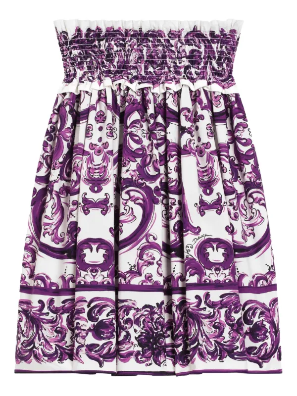 スカート DOLCE&GABBANA PURPLE MAIOLICA PRINT SKIRT IN POPLIN 29690265_59215181_600.jpg