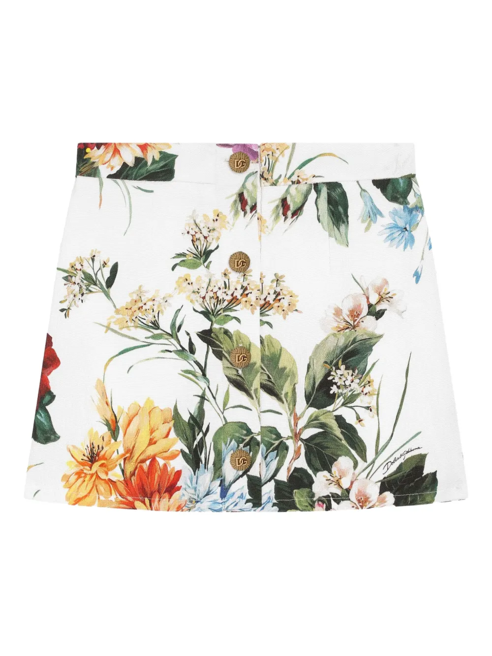 Dolce & Gabbana Kids floral-print skirt Wit