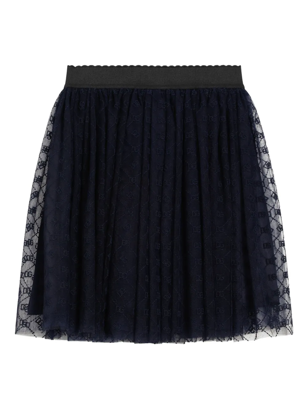 Dolce & Gabbana Kids Tulen rok verfraaid met logo Blauw