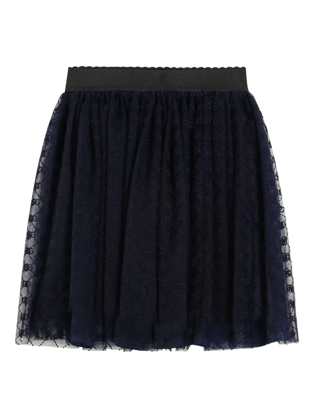 Dolce & Gabbana Kids Tulen rok verfraaid met logo Blauw