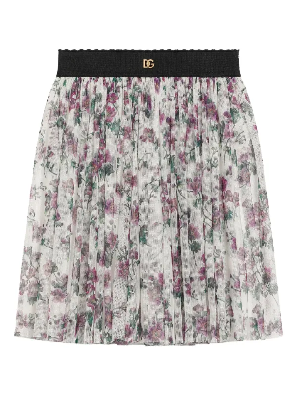 Dolce & Gabbana Kids フローラル チュールスカート | ホワイト