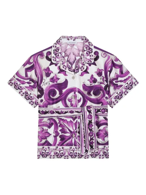 Dolce & Gabbana Kids graphic-print silk shirt