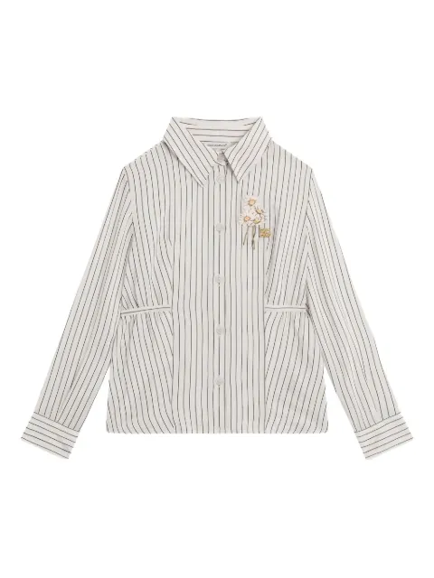 Dolce & Gabbana Kids Camicia a righe con ricamo