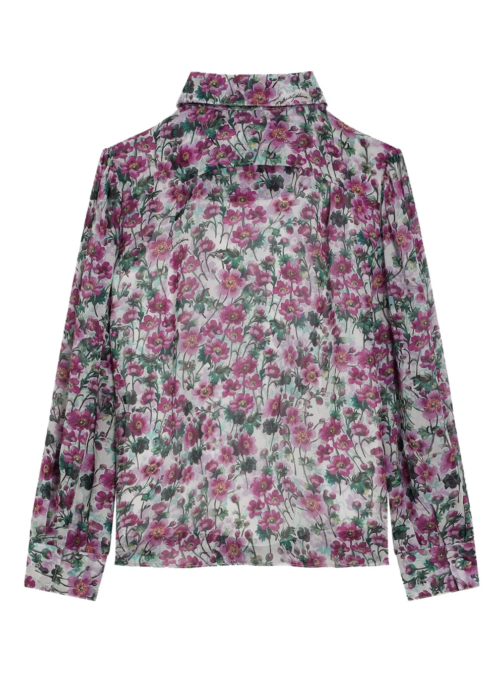 Dolce & Gabbana Floral-print Ruffled Blouse In Multi