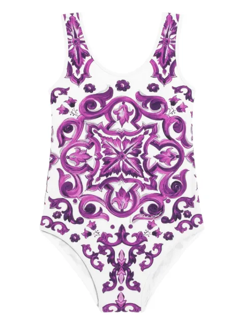 Dolce & Gabbana Kids Majolica-print swimsuit