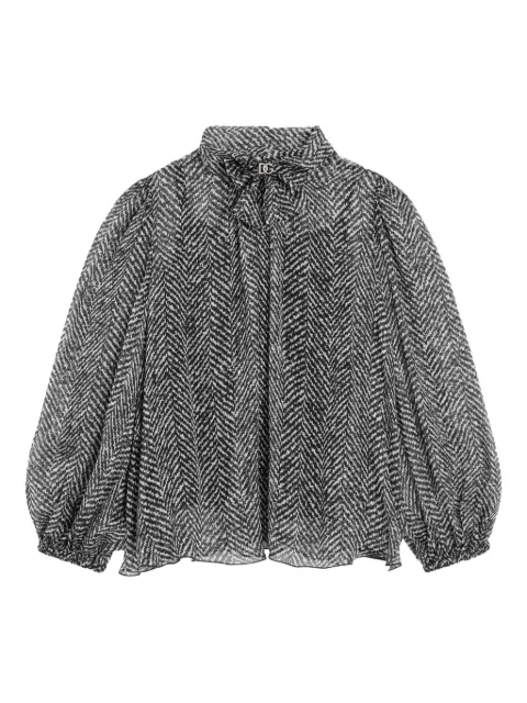 Dolce & Gabbana Kids chevron-print high-neck blouse